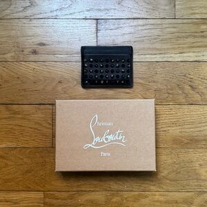 Christian Louboutin M Kios spiked leather card case (O/S)